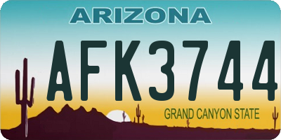 AZ license plate AFK3744