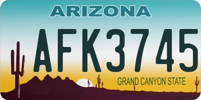 AZ license plate AFK3745
