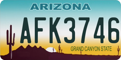 AZ license plate AFK3746