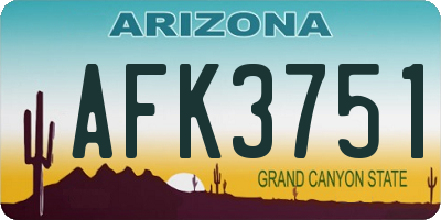 AZ license plate AFK3751