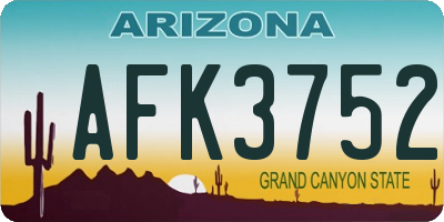 AZ license plate AFK3752