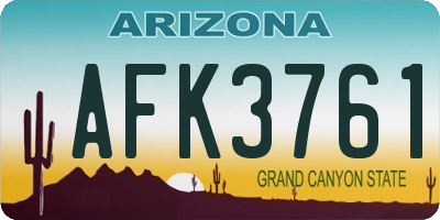 AZ license plate AFK3761