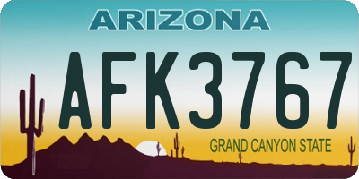 AZ license plate AFK3767