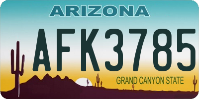 AZ license plate AFK3785