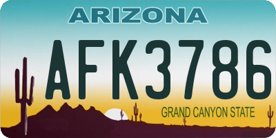 AZ license plate AFK3786
