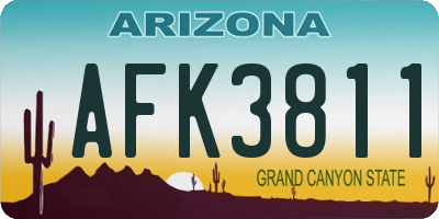 AZ license plate AFK3811