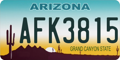 AZ license plate AFK3815