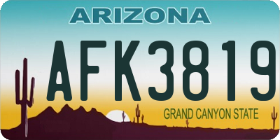 AZ license plate AFK3819
