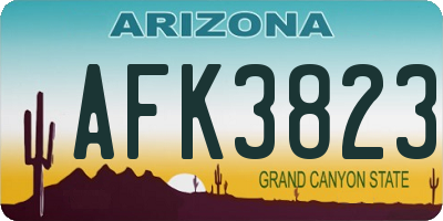 AZ license plate AFK3823