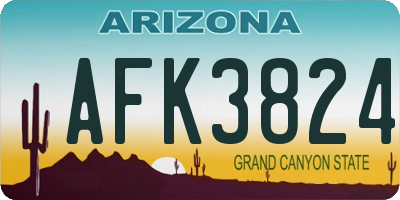 AZ license plate AFK3824
