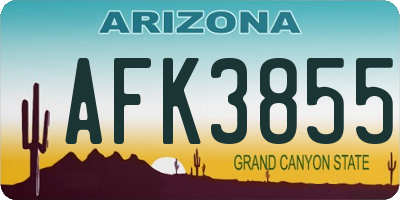 AZ license plate AFK3855