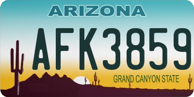 AZ license plate AFK3859