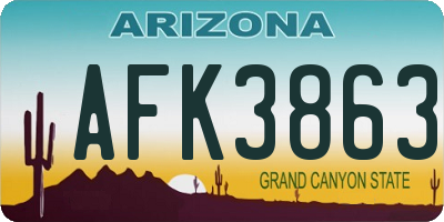 AZ license plate AFK3863