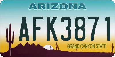 AZ license plate AFK3871