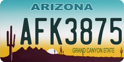 AZ license plate AFK3875