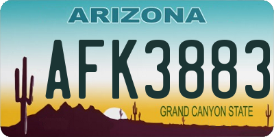 AZ license plate AFK3883