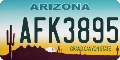 AZ license plate AFK3895