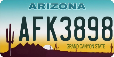 AZ license plate AFK3898