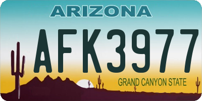 AZ license plate AFK3977