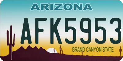 AZ license plate AFK5953