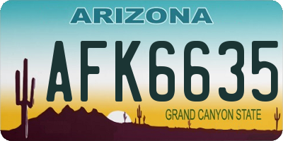 AZ license plate AFK6635