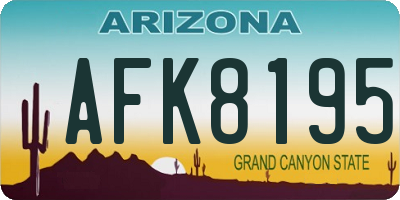 AZ license plate AFK8195