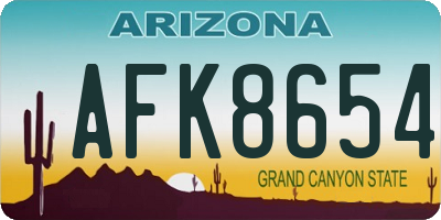 AZ license plate AFK8654