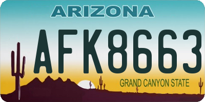 AZ license plate AFK8663