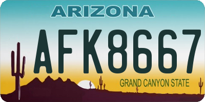 AZ license plate AFK8667