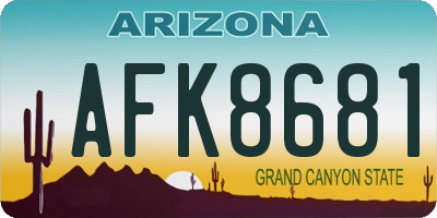 AZ license plate AFK8681