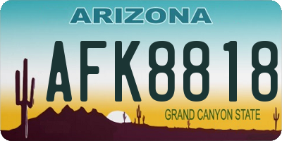 AZ license plate AFK8818