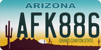 AZ license plate AFK886