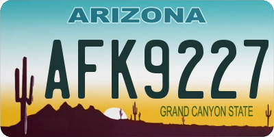 AZ license plate AFK9227