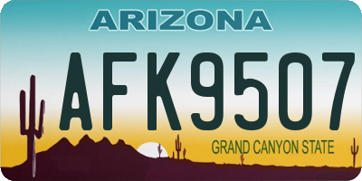 AZ license plate AFK9507