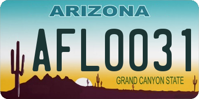 AZ license plate AFL0031