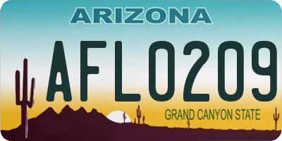 AZ license plate AFL0209