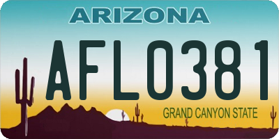 AZ license plate AFL0381