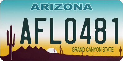 AZ license plate AFL0481
