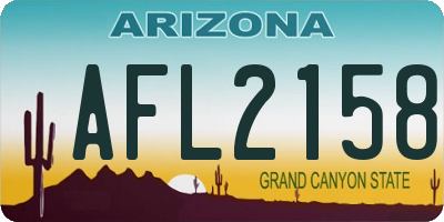 AZ license plate AFL2158