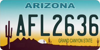 AZ license plate AFL2636