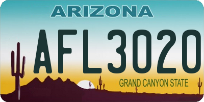 AZ license plate AFL3020