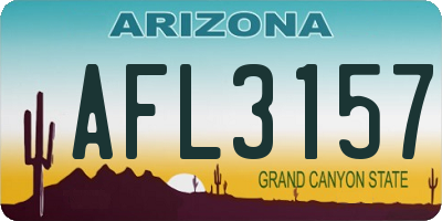 AZ license plate AFL3157