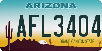 AZ license plate AFL3404