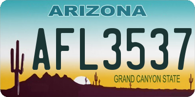 AZ license plate AFL3537