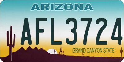 AZ license plate AFL3724