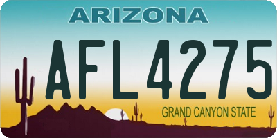 AZ license plate AFL4275
