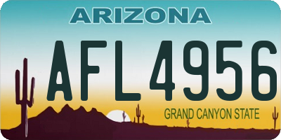 AZ license plate AFL4956
