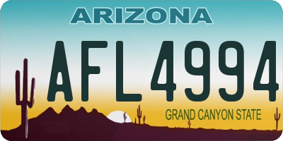 AZ license plate AFL4994