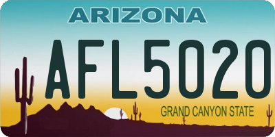 AZ license plate AFL5020
