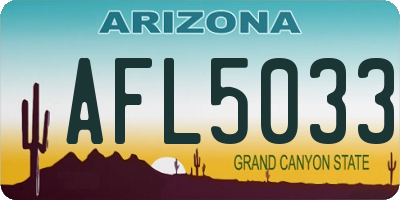 AZ license plate AFL5033